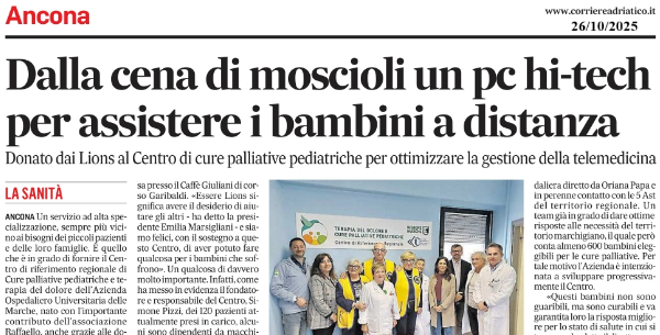 Dalla cena di moscioli un pc hi-tec per assistere i bambini a distanza
